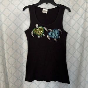 Turtle bling tank top